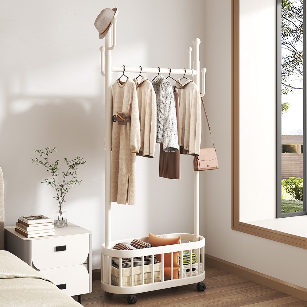 바이앳올 이동식 선인장형 스탠드 행거 트롤리 옷걸이 BYH-03, 아이보리 25,500원