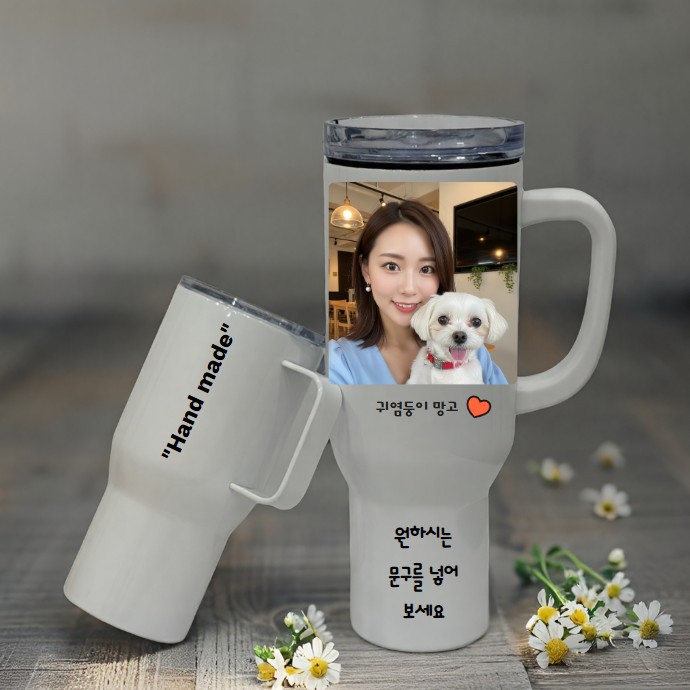 굿즈프렌즈 디자인 텀블러 인쇄 각인 커스텀 레터링 소량 대량 맞춤 주문제작, 1개, 1.183L, 40oz 스텐텀블러 34,000원