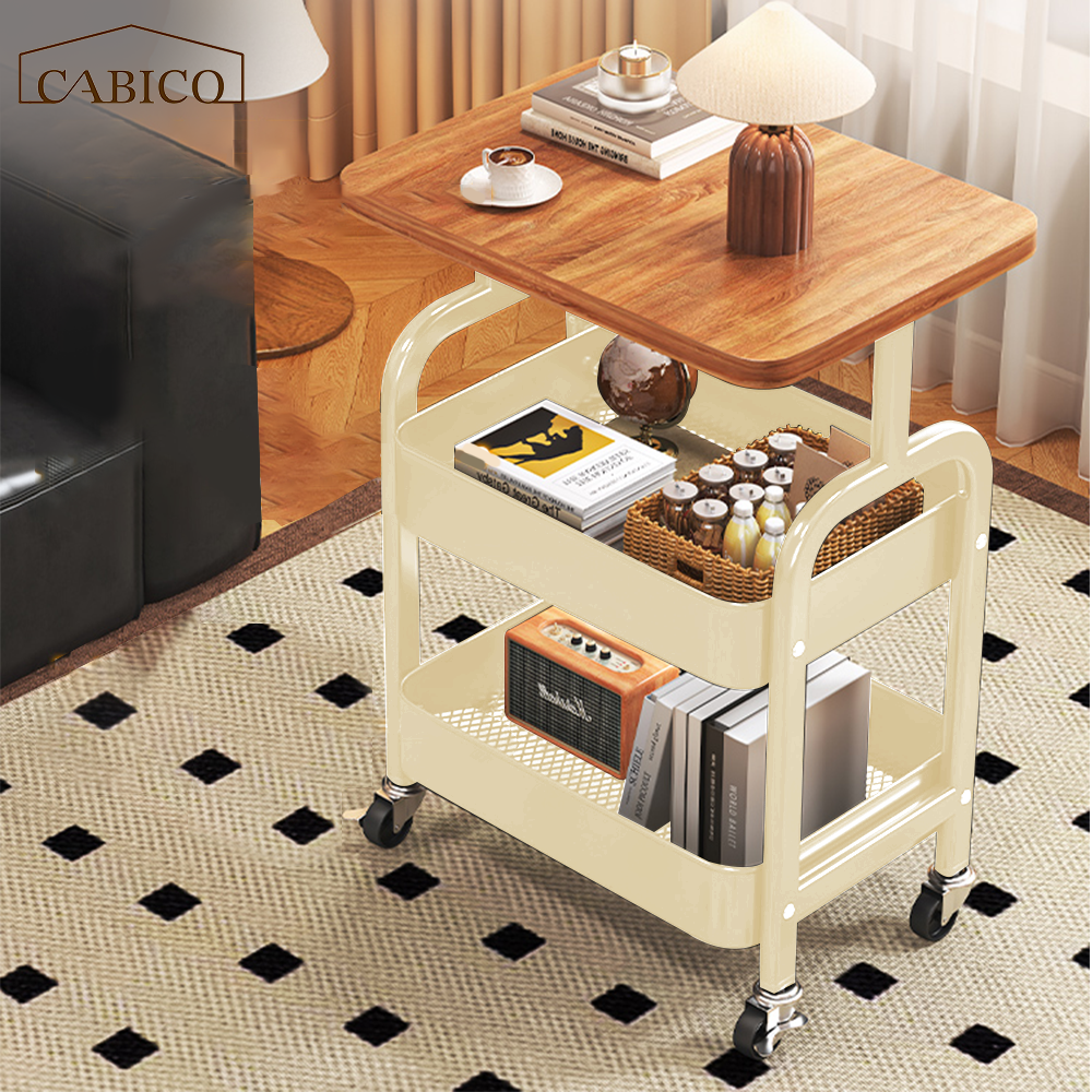 CABICO 이동식 트롤리 쇼파 사이드 테이블 수납 선반 카트, 화이트연 24,880원