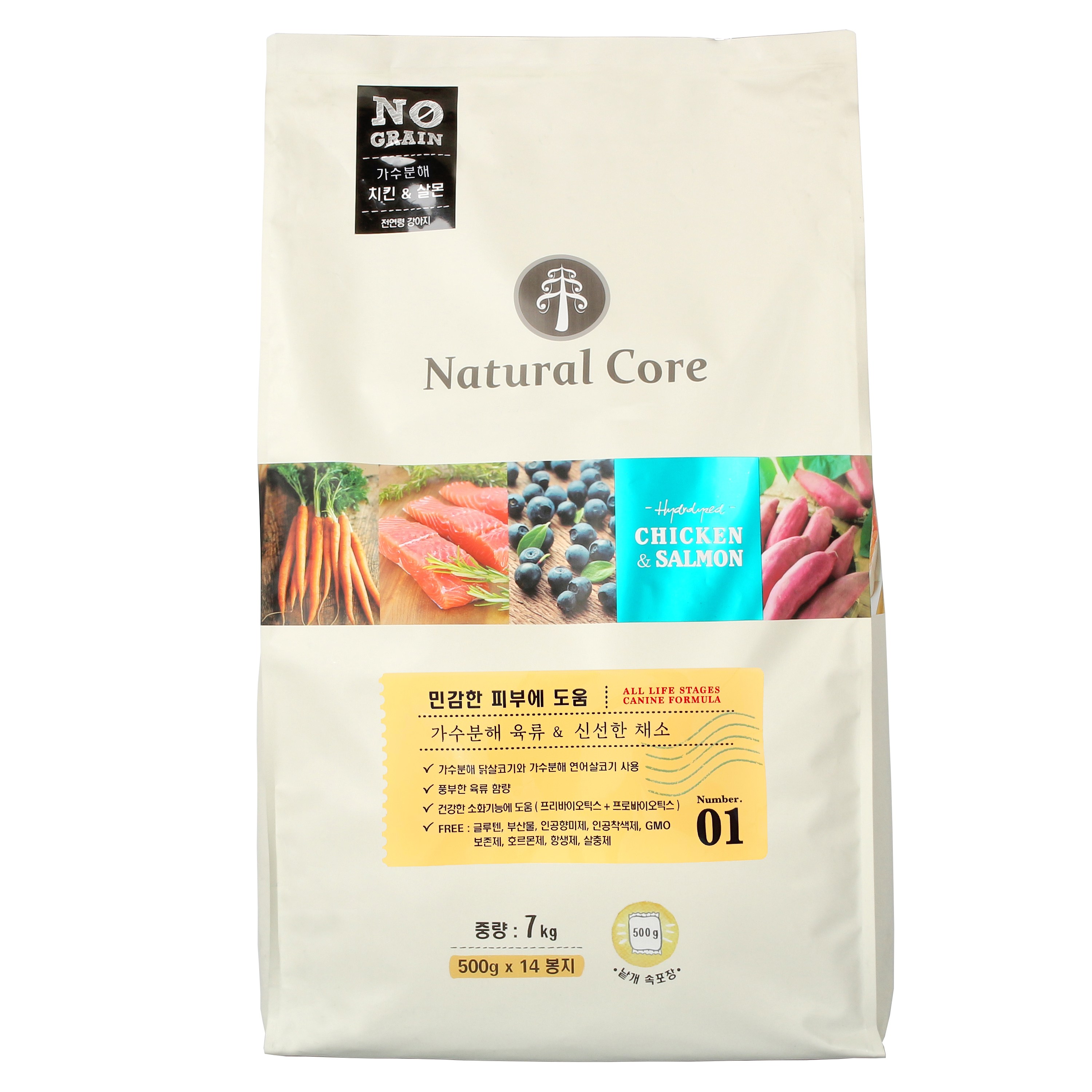 네츄럴코어 강아지사료 치킨&연어 7kg 개별포장, 7kg, 닭+연어, 1개 40,900원