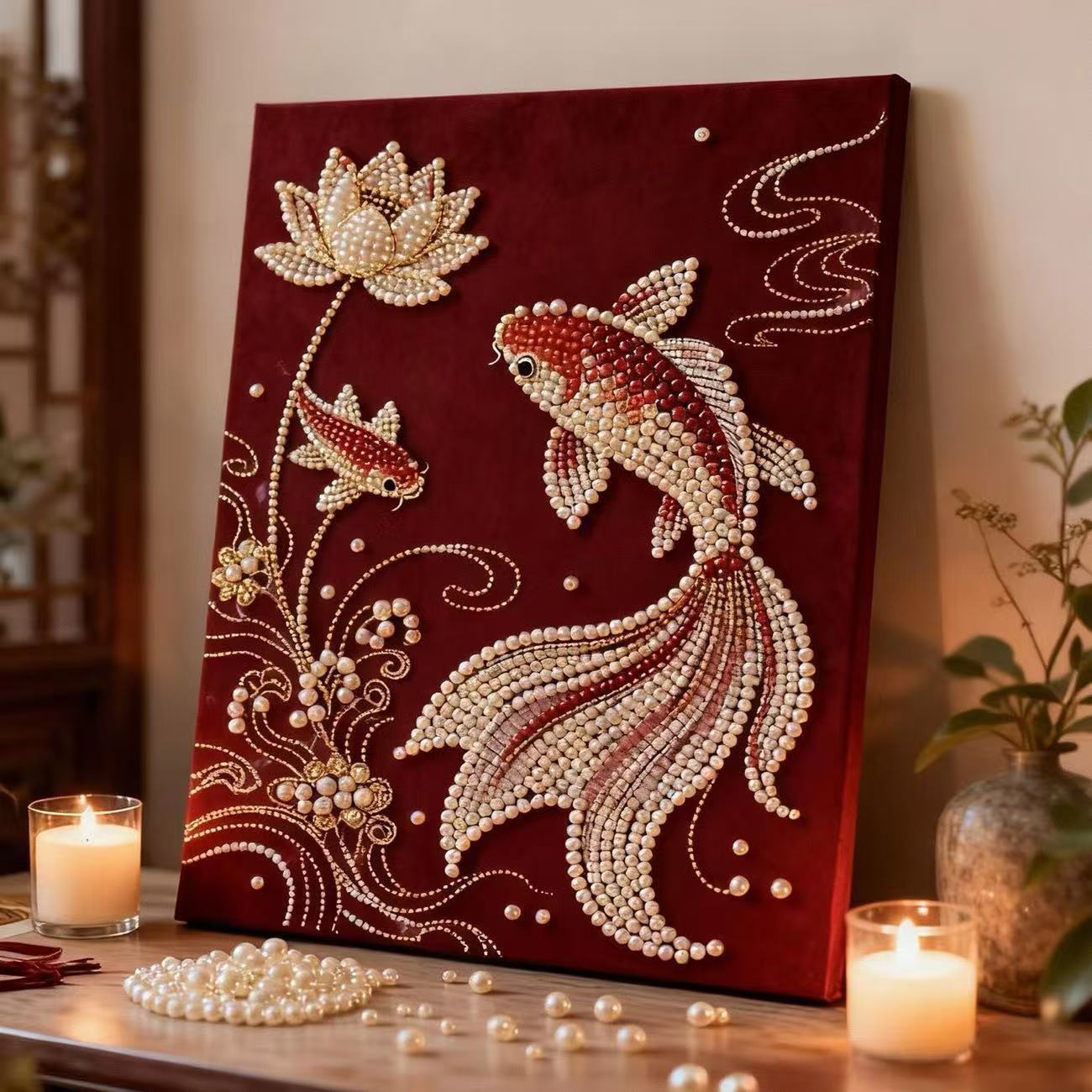 [하이청]  입체 진주 그림 DIY 보석십자수 장식 그림 비즈 키트 거실 장식화 30*40cm 9,600원