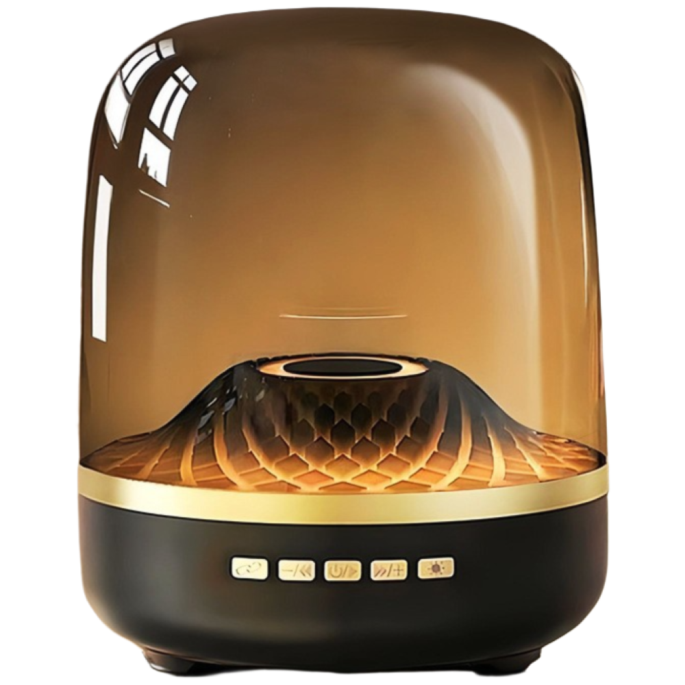 TOP LIVING 블루투스 스피커 휴대용스피커 휴대용 유리 블루투스 스피커 우퍼 음질 몰입형 비파괴 진동판+중저음+무드등+서라운드 사운드, 블랙, 대사이즈(150mm*178mm) 28,180원