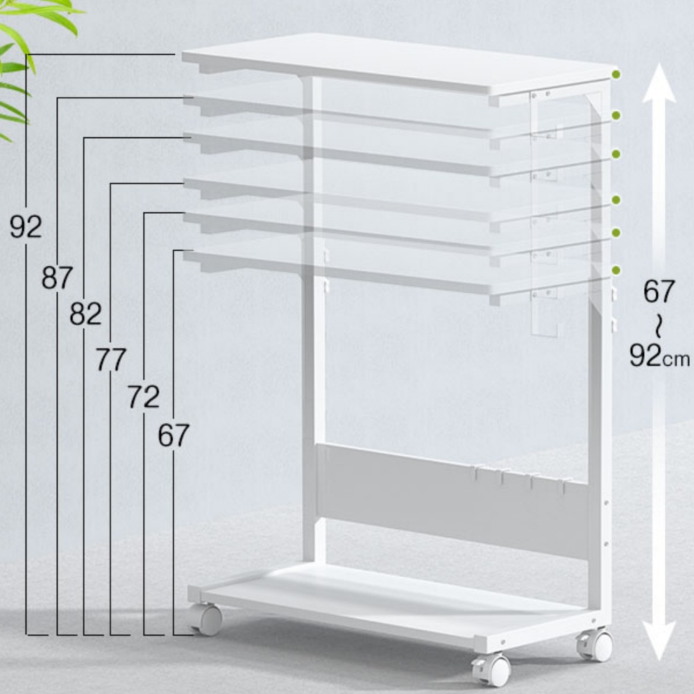 JSUSUJ 컴퓨터 본체 선반 책상 보충 이동식 선반 데스크 확장 사이드 테이블 높이조절 가능, A 98,000원