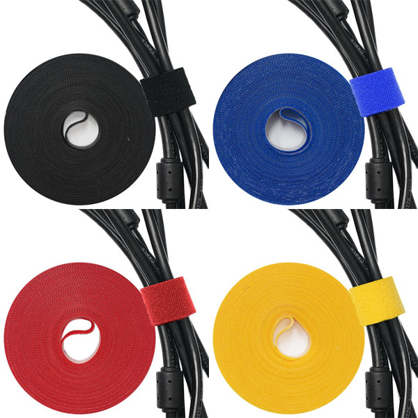 엠비에프 벨크로 케이블 타이 10M 5색상 MBF-VCR-BK 폭20mm 반영구적 재사용 원하는 길이 만큼 잘라 사용 3,700원