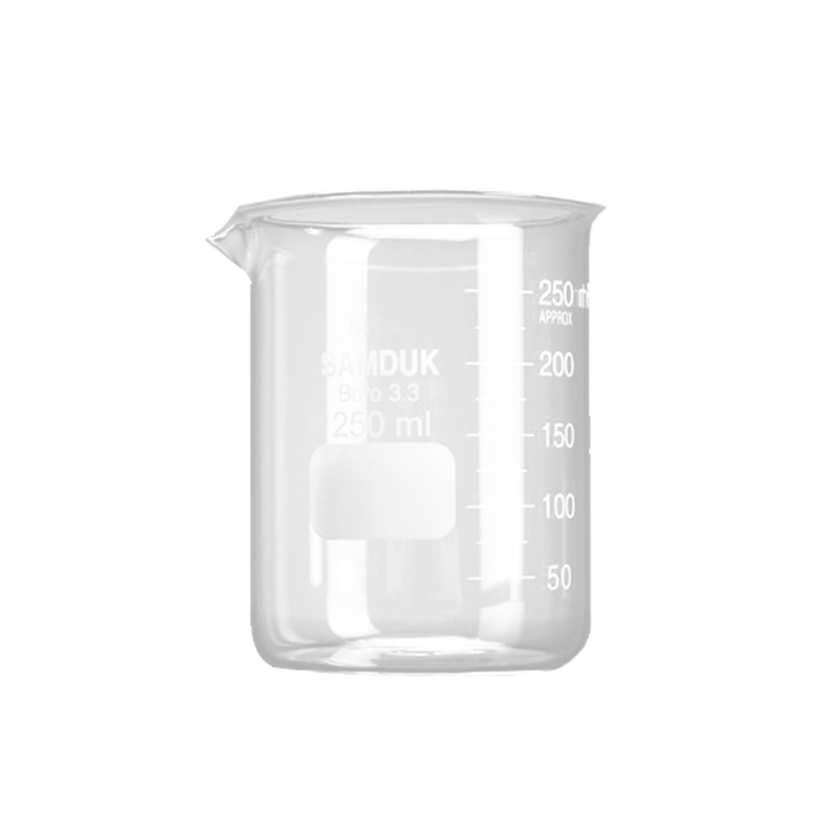 국산 강화 유리 비커 비이커 25ml~1000ml 용량 선택 3,500원