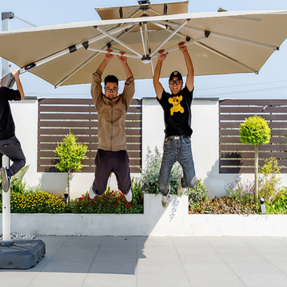 그늘숲 초대형 튼튼한 접이식 파라솔 테라스 야외 편의점 캠핑 낚시 폴딩 대형 파라솔 그늘막 카페 정원 호텔 커피숍, 카키 488,000원