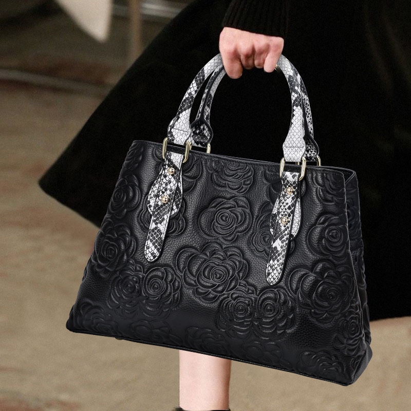 Mimi Market 천연소가죽 럭셔리 여성토트백 중년 여성 소가죽 탑핸들 크로스백 97,000원