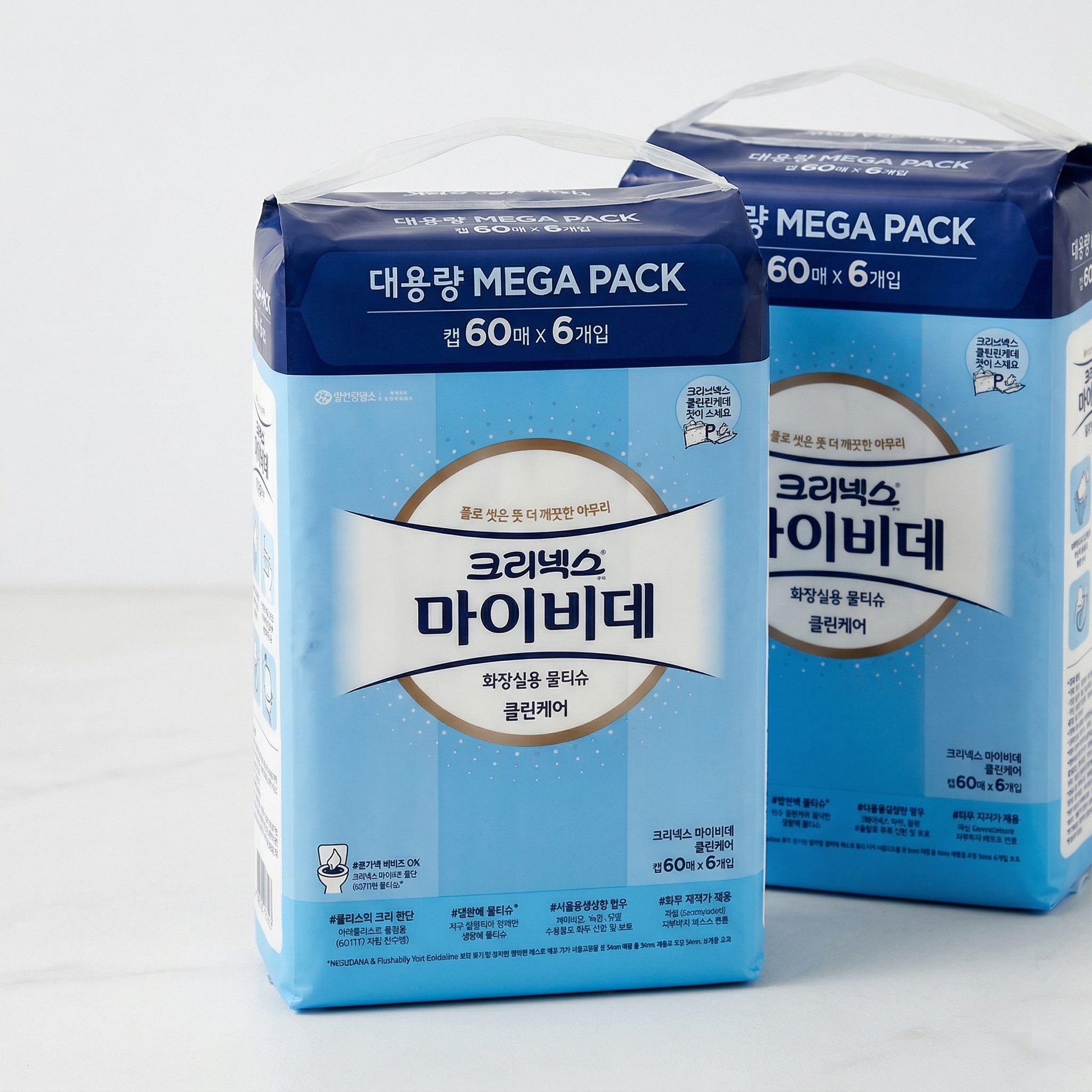 크리넥스 마이비데 캡형 60매 x 6개 x 2박스 물에녹는 물티슈 25,650원