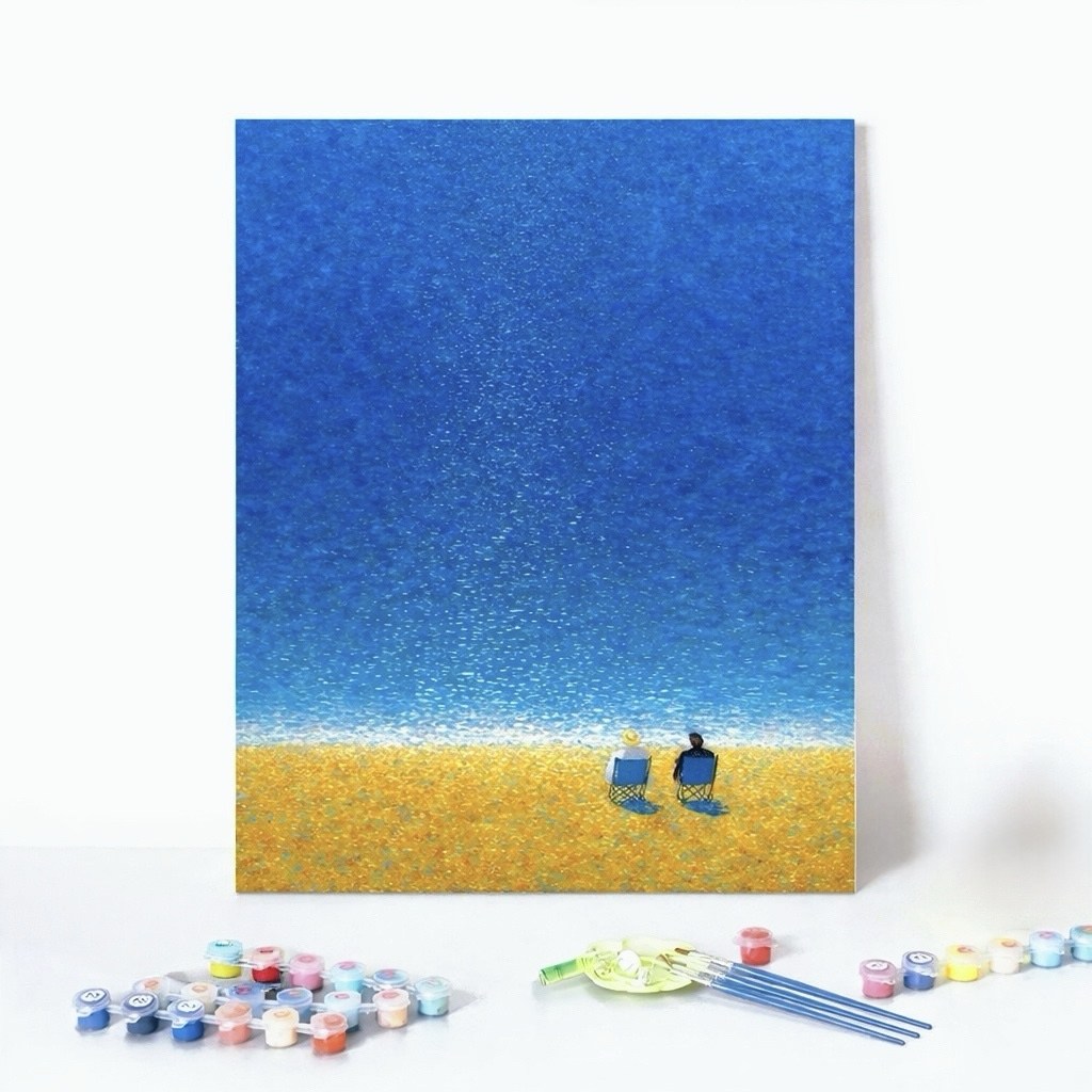 LCLC집중력 힐링 취미 유화그리기 DIY 숫자 페인팅 세트 감성 풍경 캔버스 30x40cm, 1개, 힐링 오션뷰 NO.1 16,800원