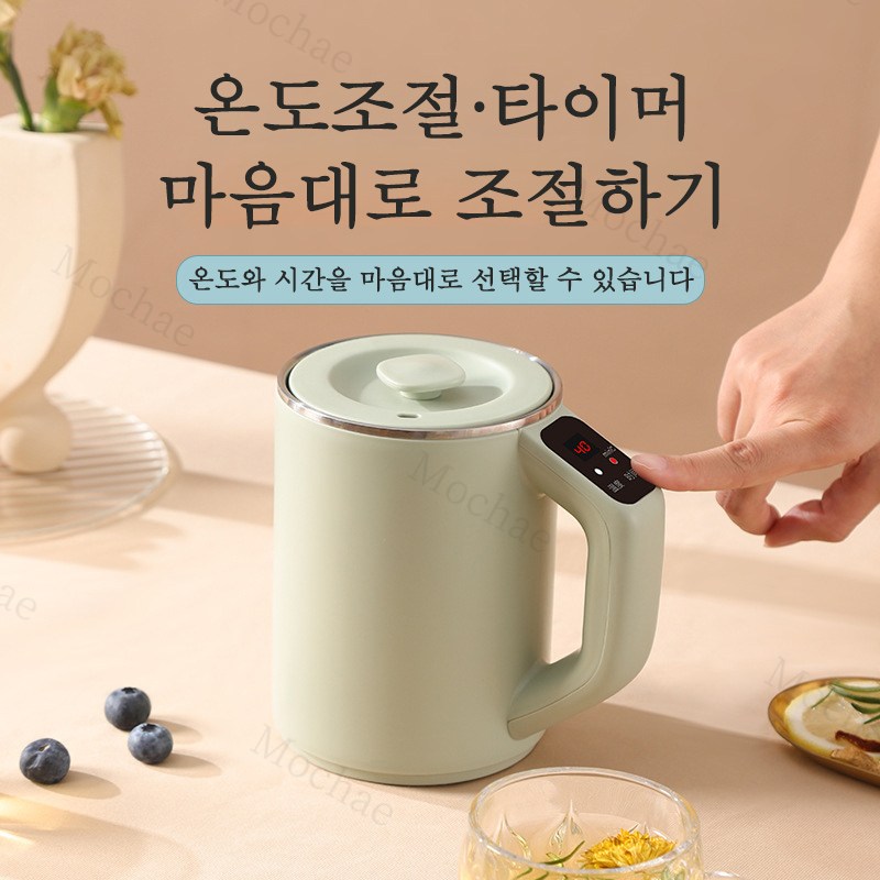 Mochae 휴대용 전기포트 스테인리스 보온 전기주전자 여행용 이중단열 커피포트 0.8L 29,180원