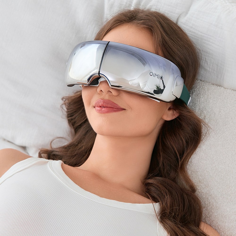 [미오데칼코마니] 힐링 눈 마사지기 안마기 공기압 두드림 진동 찜질 온열안대 무선 관자놀이 128,000원