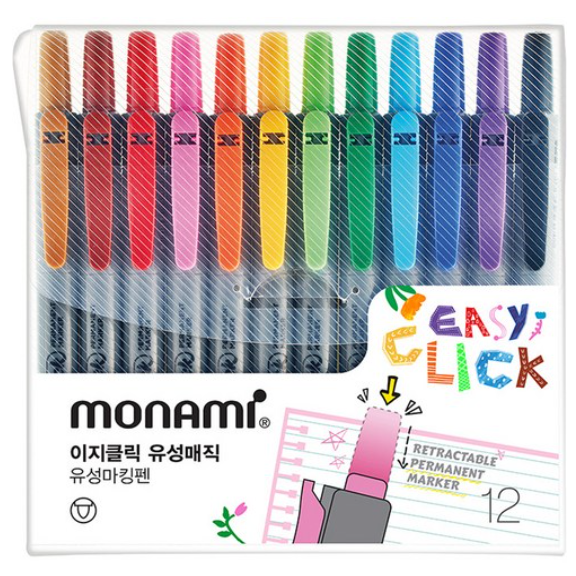 모나미 이지클릭 유성매직 12종 세트, 01 12COLOR, 1세트 20,550원
