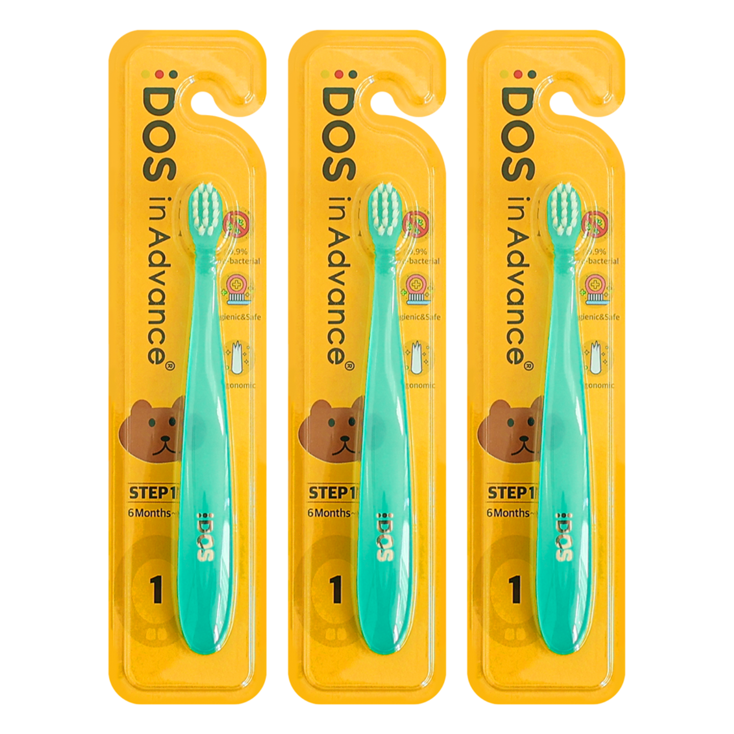 DOS 인어드밴스 유아 칫솔 1단계, 랜덤발송, 1개입, 3개 11,370원