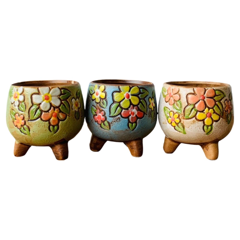 모노로지스 손으로그린 다육 식물 화분 꽃무닉 3종 세트 15,000원