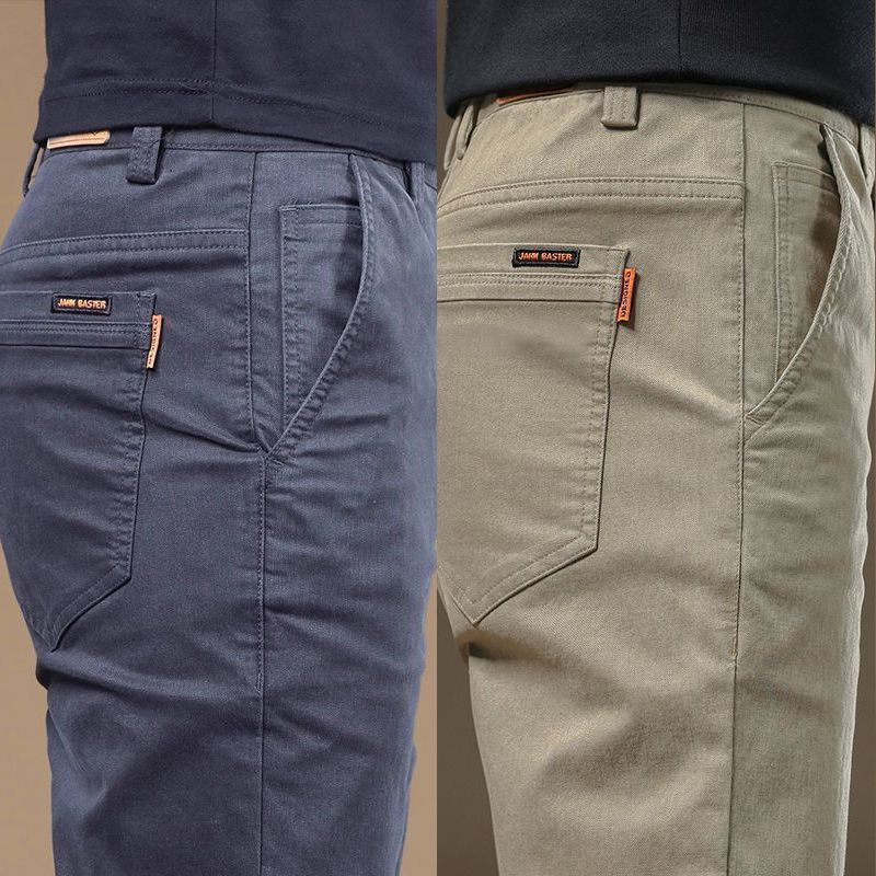 1+1 중년 남성 팬츠 캐주얼 봄 가을 하이웨이스트 일자 바지 루즈핏 심플 남자 작업복 팬츠 CY 25,540원