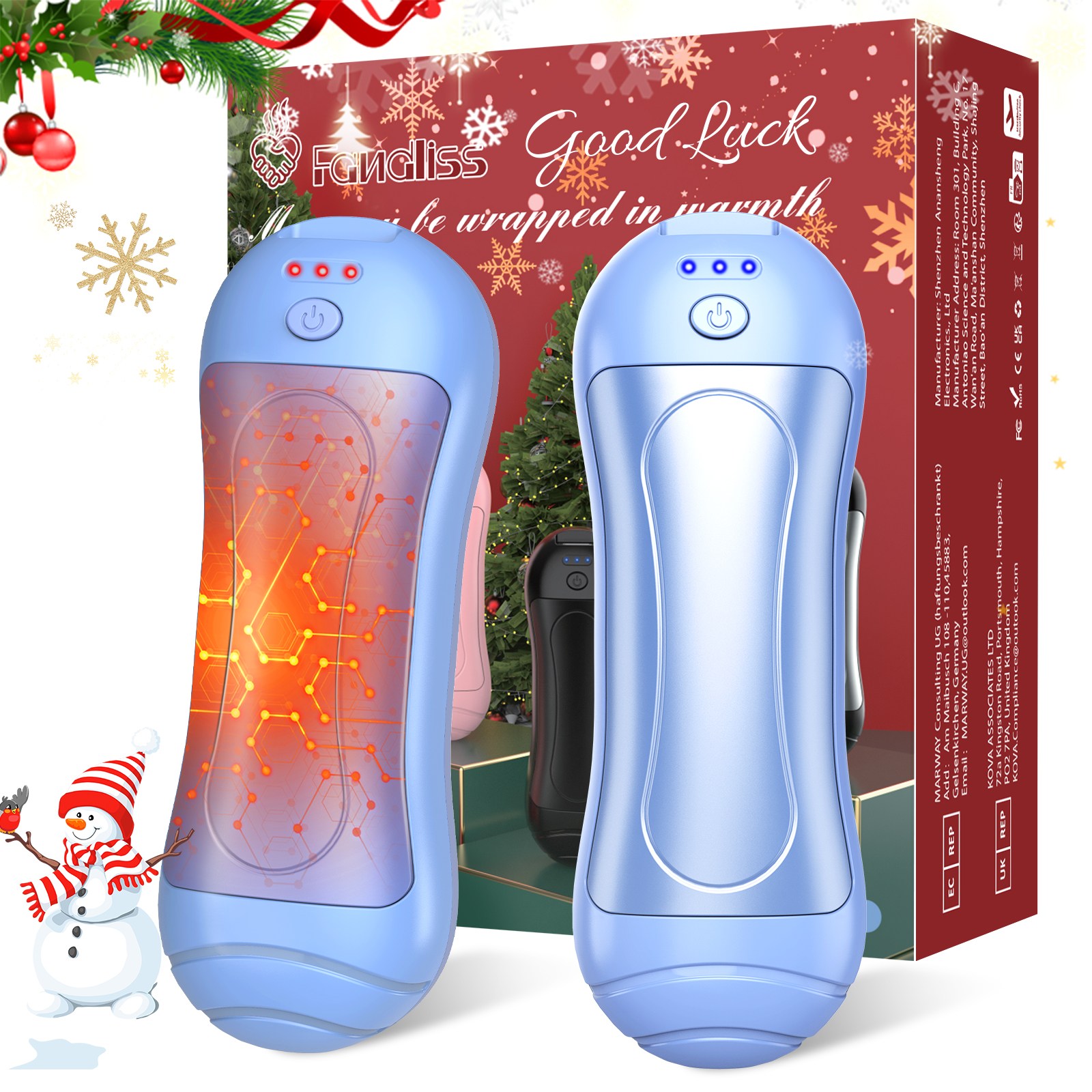 전기 손난로 HEYSTOP 양면 발열 자석식 휴대용 손난로 10000mAh, 푸른 색, HW01 13,800원