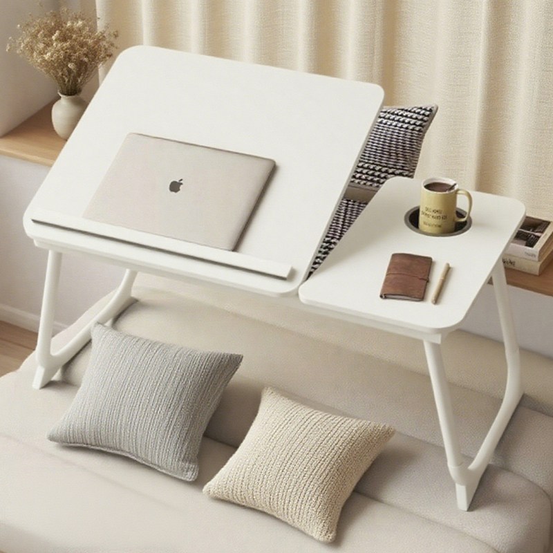 5단 각도조절 접이식 침대 테이블 멀티 노트북 베드 트레이 좌우 분리형 책상 68x40x25cm, 화이트 27,250원