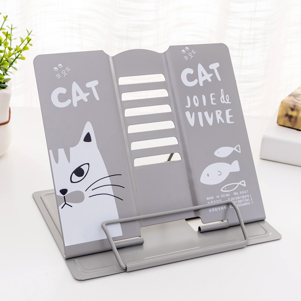 미호코리아 휴대용 독서대 전시대 책받침대 북스텐드 거치대, 04.철재독서대 (고양이-그레이) 4,900원