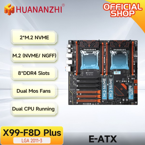 HUANANZHI X99 F8D PLUS LGA 2011-3 XEON 마더보드 지원 Intel 듀얼 CPU E5 2640 2666 2670 2696 V3 V4 DDR 185,900원