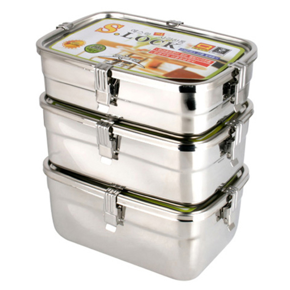 리빙글로리 에스락 직사각 스테인데스 찬통 1.0L + 1.3L + 1.7L, 1세트 51,890원