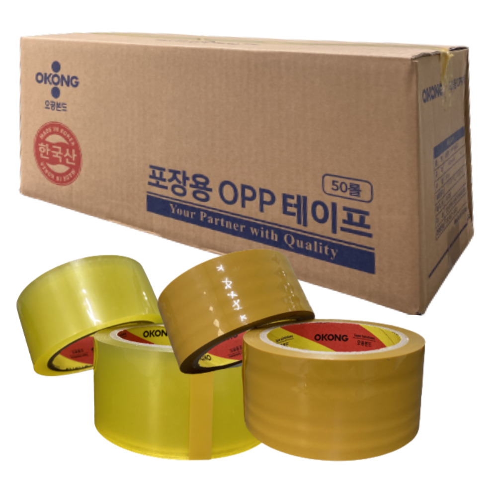 오공 경포장 중포장 OPP 박스테이프 청테이프 투명 국내산 수입산 아크릴 러버 37,500원
