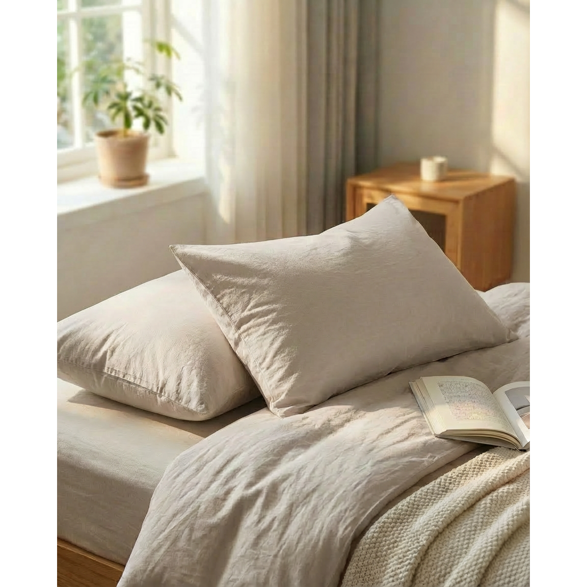 포니홈 부들부들한 호텔식 베개커버 2P 고온워싱 베겟커버 자루형 덮개 9,900원