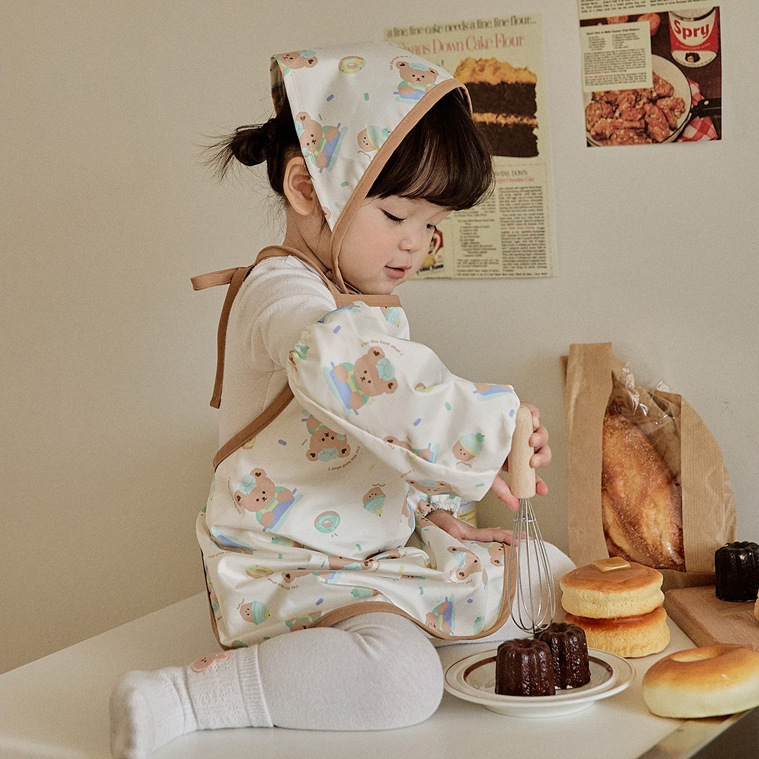 돗투돗 유아 어린이집 방수 앞치마 두건 토시 3종세트 3~5세용 24,900원