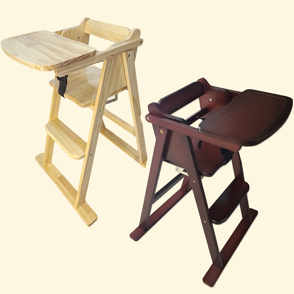 접이식 원목 아기식탁의자 유아식탁의자 식당 카페 아기의자, 접이식 체리월넛 58,050원