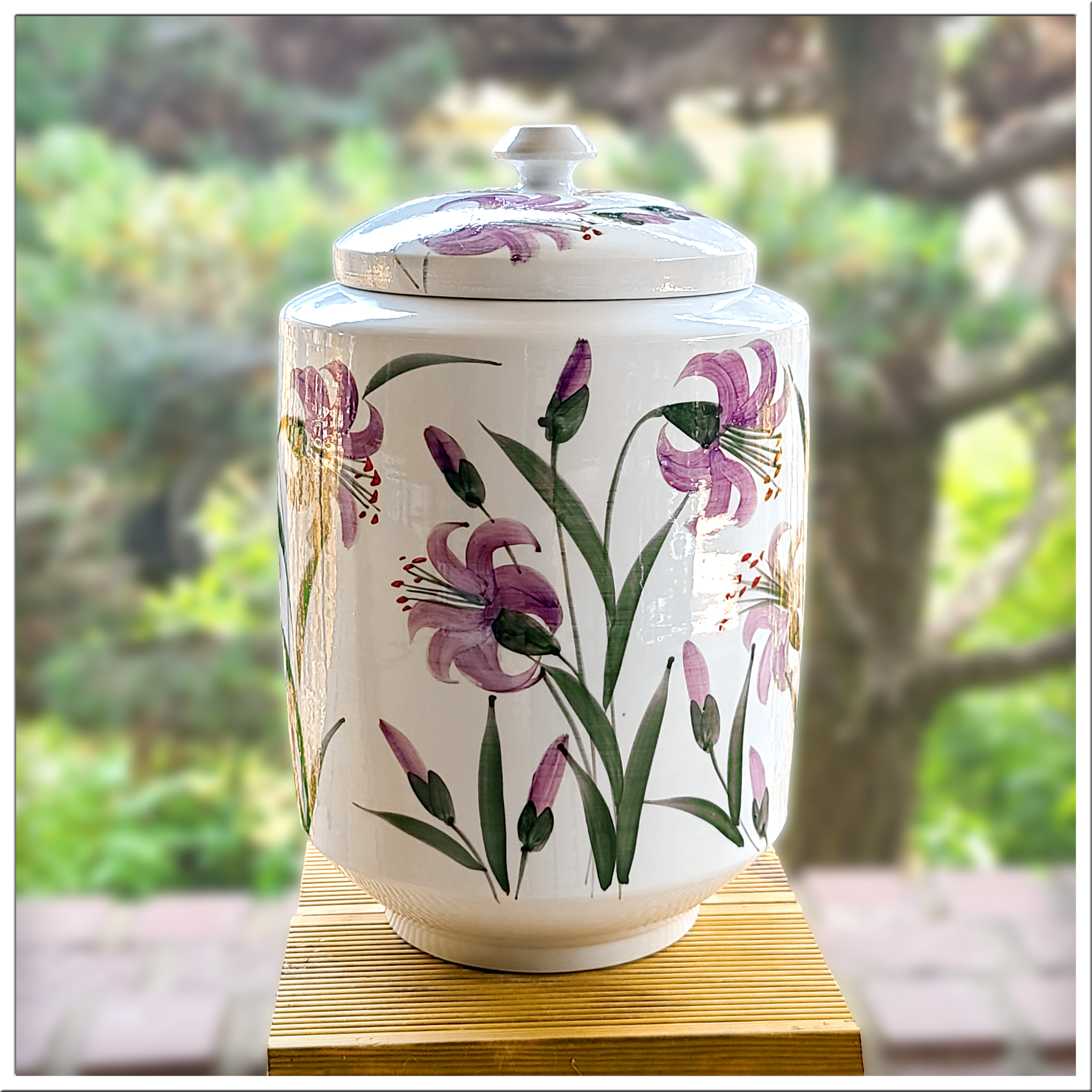 여주흙도예_백자 쌀독 항아리 10Kg 보라 나리 일자형 75,000원