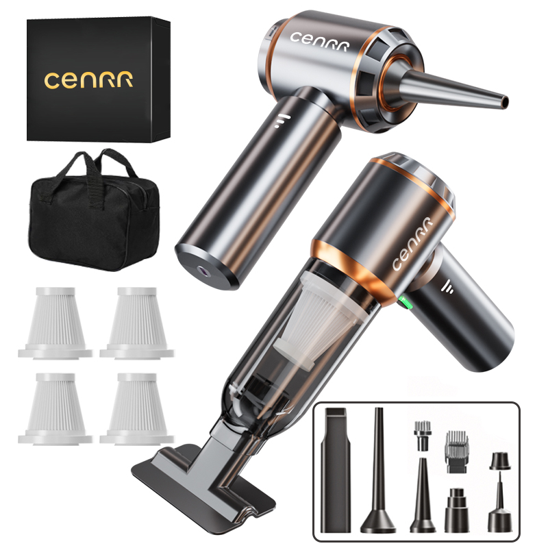 CENRR 자동차 청소기 고흡입력 강력한 미니 무선 휴대용 청소기 가정용 자동차 휴대용 컴퓨터 청소 장항속 드라이어 차량용 청소기, MAX 4Hepa Bag 43,100원