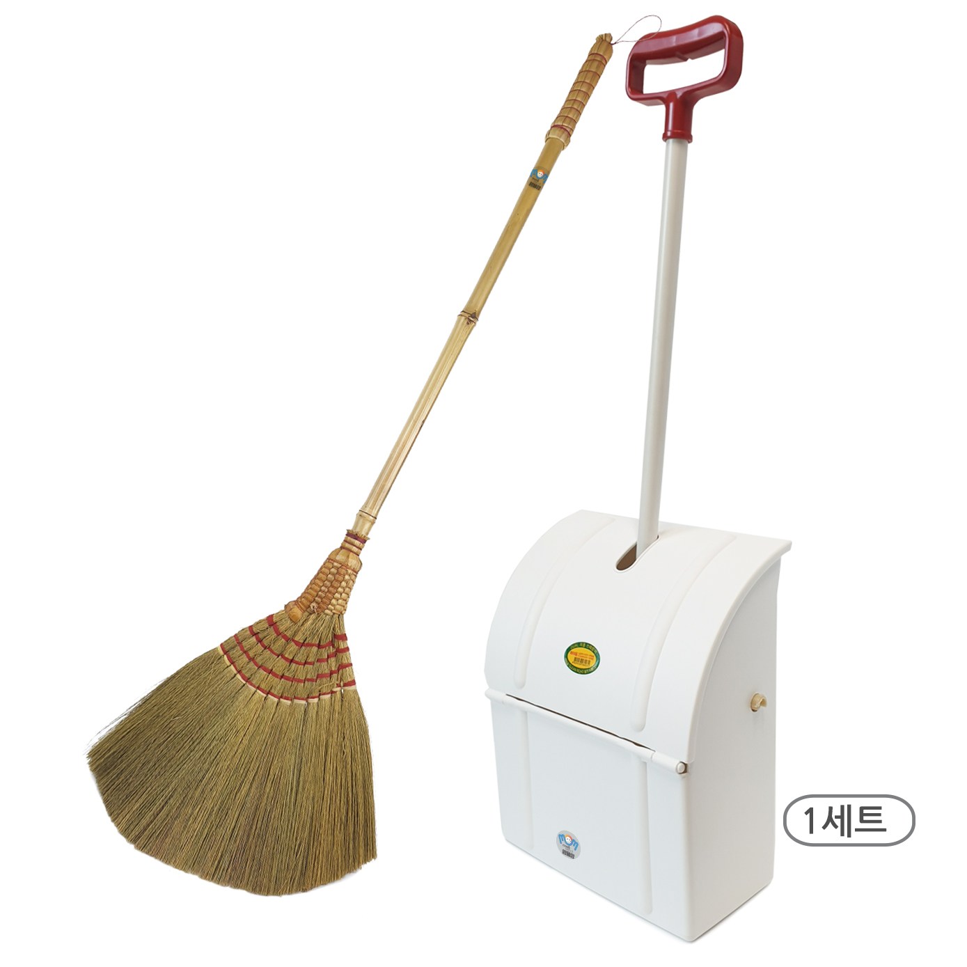 대나무 갈대비+ 자동쓰레받이세트=1세트 미용실빗자루세트 긴자루 갈대비, 1세트 18,900원