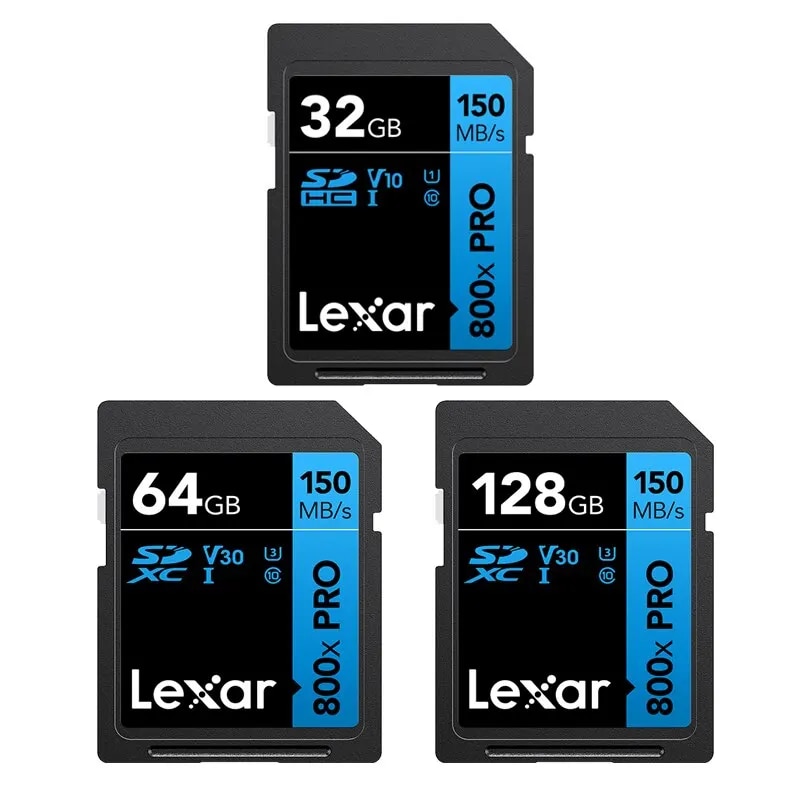 Lexar 고속 용량 UHSI 카메라용 SD 카드 클래스 10 3D 4K V30 비디오 800X 프로 128GB 64GB 32GB 메모리 150 MBs 21,670원