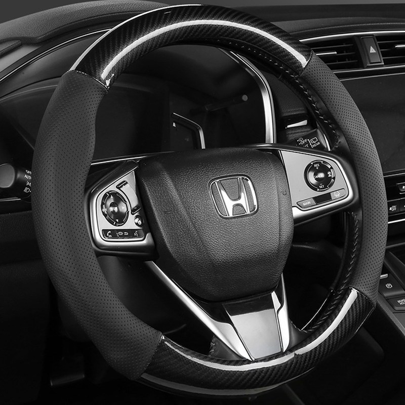 RUNDX 자동차 논슬립 핸들커버 타공 카본 가죽 12,780원