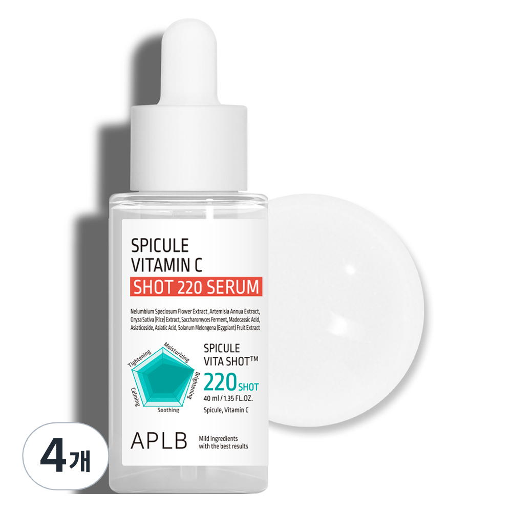 APLB 스피큘 비타민C 샷 220 세럼, 4개, 40ml 59,600원