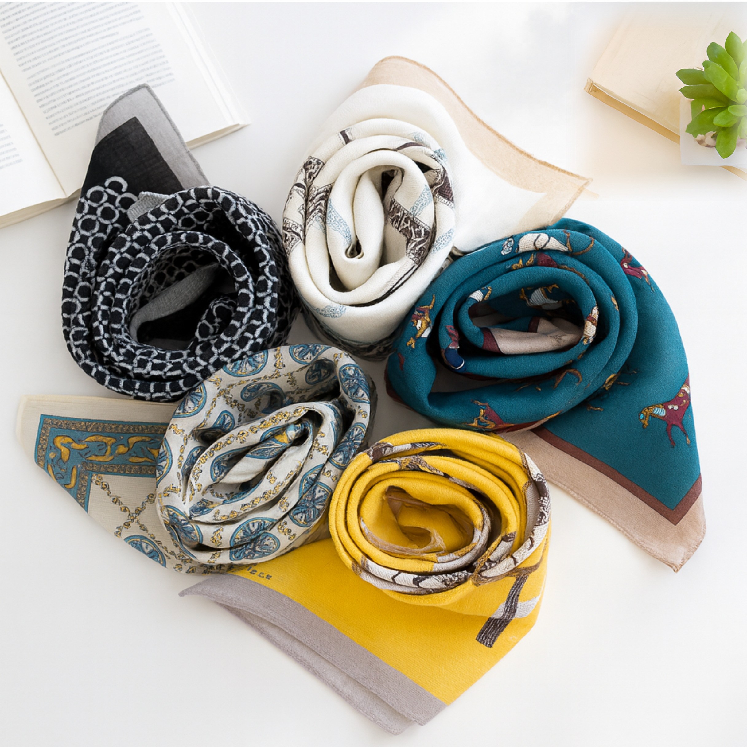 [국내산 순면 100%] 쁘담 스카프 손수건 쁘띠 등산 두건 5개세트 22,320원