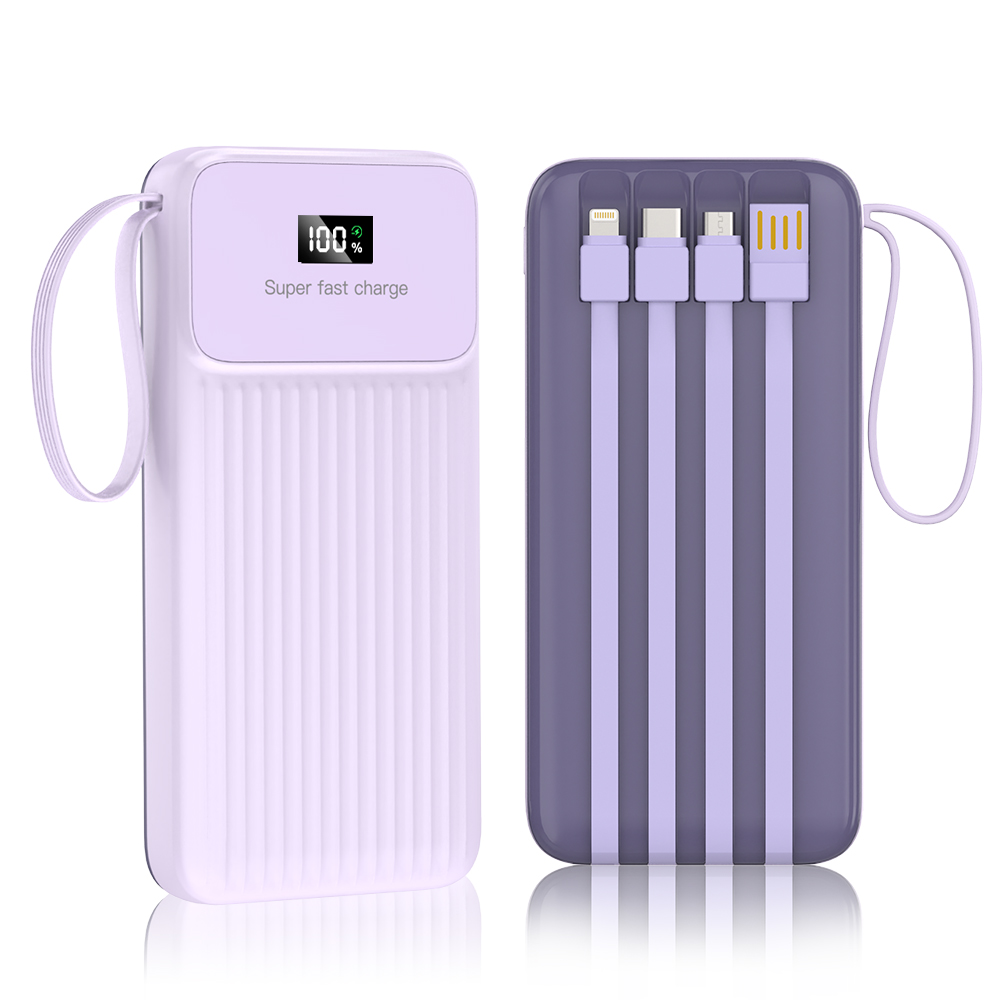 THOUSTA 일체형 보조배터리 10000mAh 22.5W PD QC3.0 초고속충전 4개 케이블 내장됨 20,900원