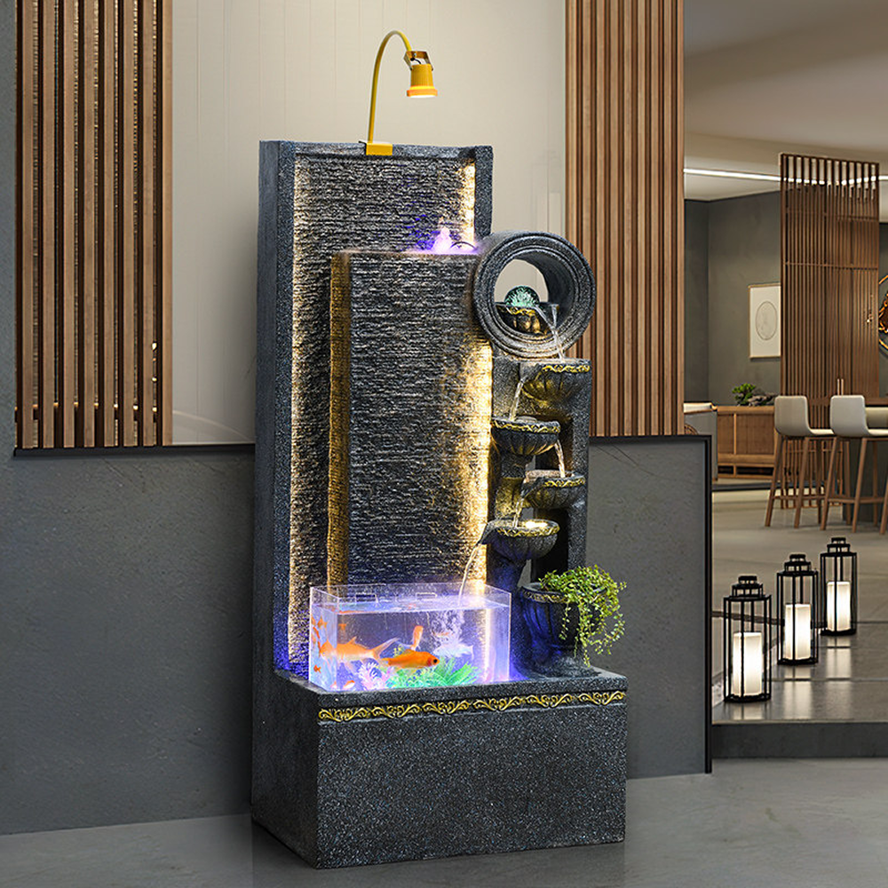 청아림 대형 실내 폭포 분수대 가정용 천연 가습 식당 카페 사무실 인테리어, 블랙 620,000원