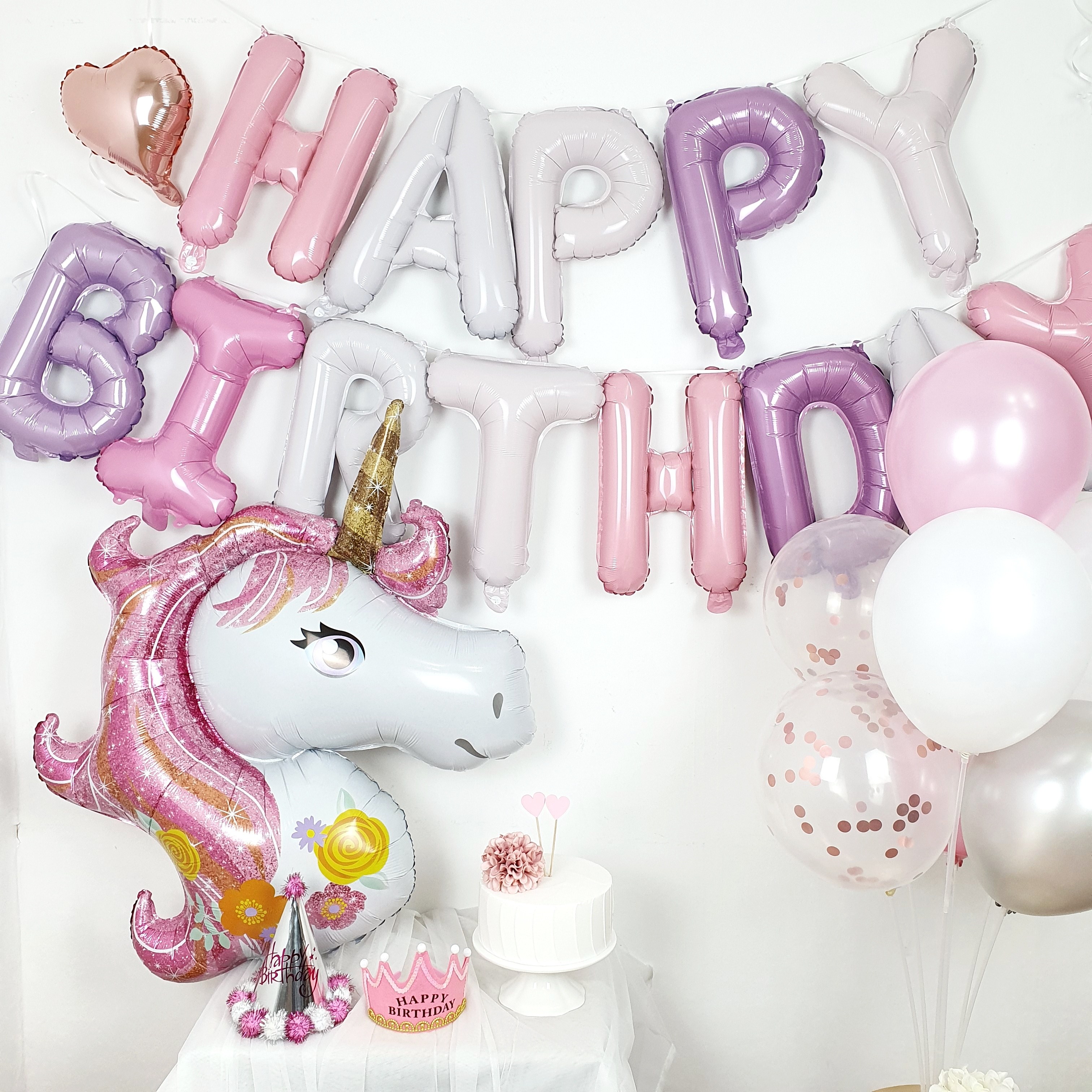 파티온 유니콘 풍선 생일 파티 4종 세트 17,500원