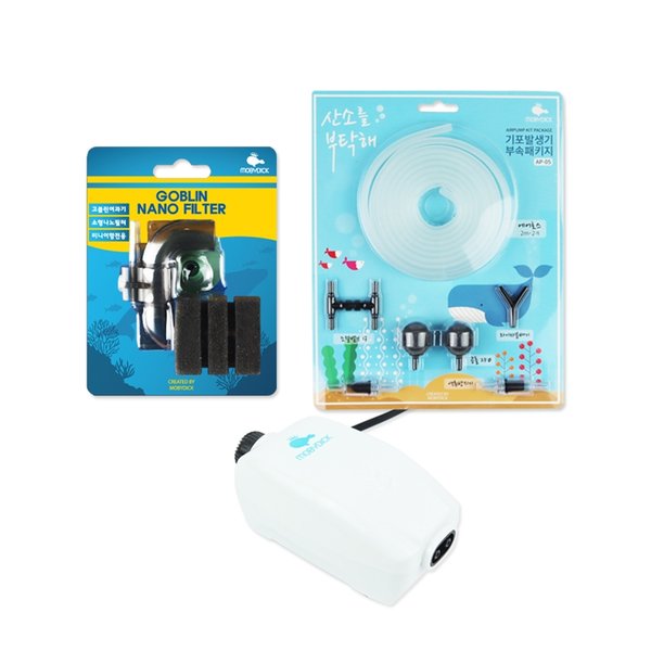 고블린 여과기+기포발생기 MO S2+콩돌 풀패키지 모비딕 34,560원