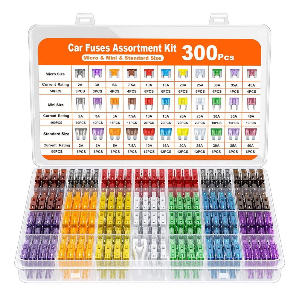 JK 휴즈 300종 세트 자동차퓨즈 차량 휴즈세트 마이크로 미니 스텐다드 소형 중형 대형, 1세트 13,900원