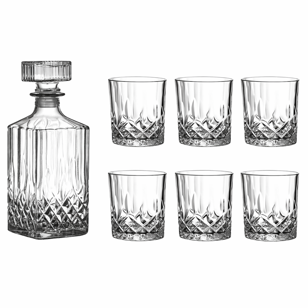 크리스탈 커팅 유리 양주 위스키 디캔터 750ml+220ml 잔 6p, 1개, 750ml 25,800원