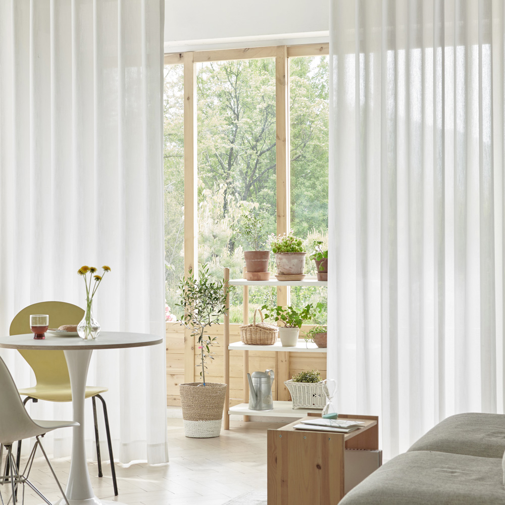 뷰하우스 코튼매쉬 사계절 아일렛 커튼 2p + 커튼봉 세트 68,800원