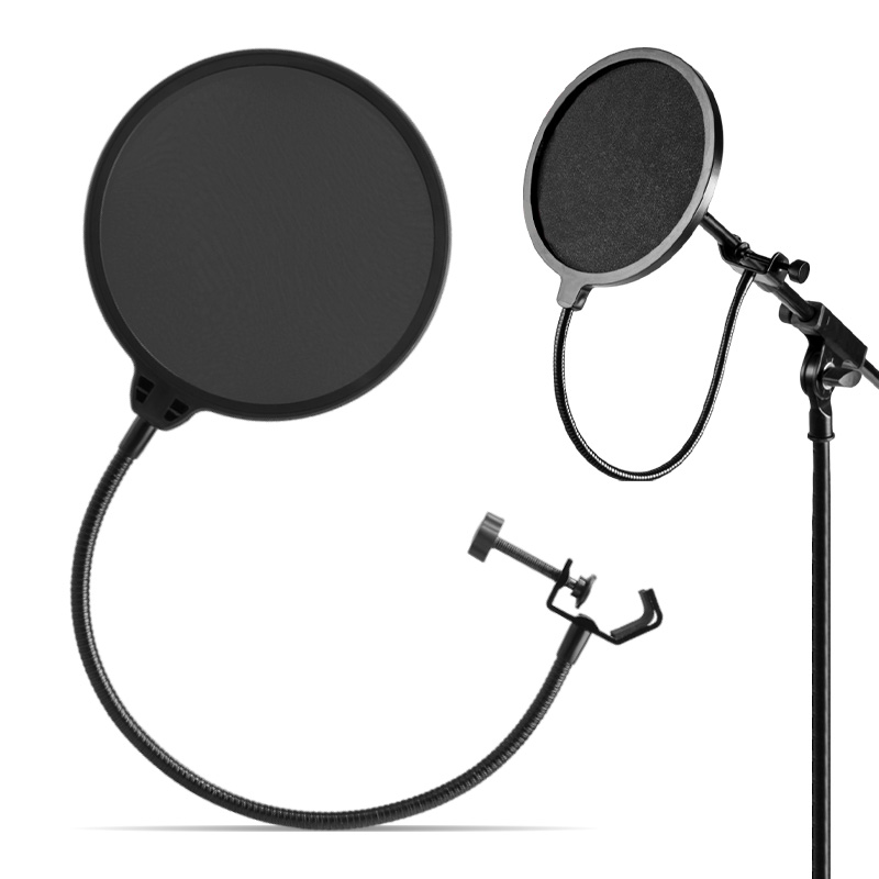 LINJIN 마이크 팝필터 콘덴서 마이크 윈드스크린 지름 15.5CM 방송, 라이브 스트리밍, 녹음용, 1개, black, 1개 13,800원