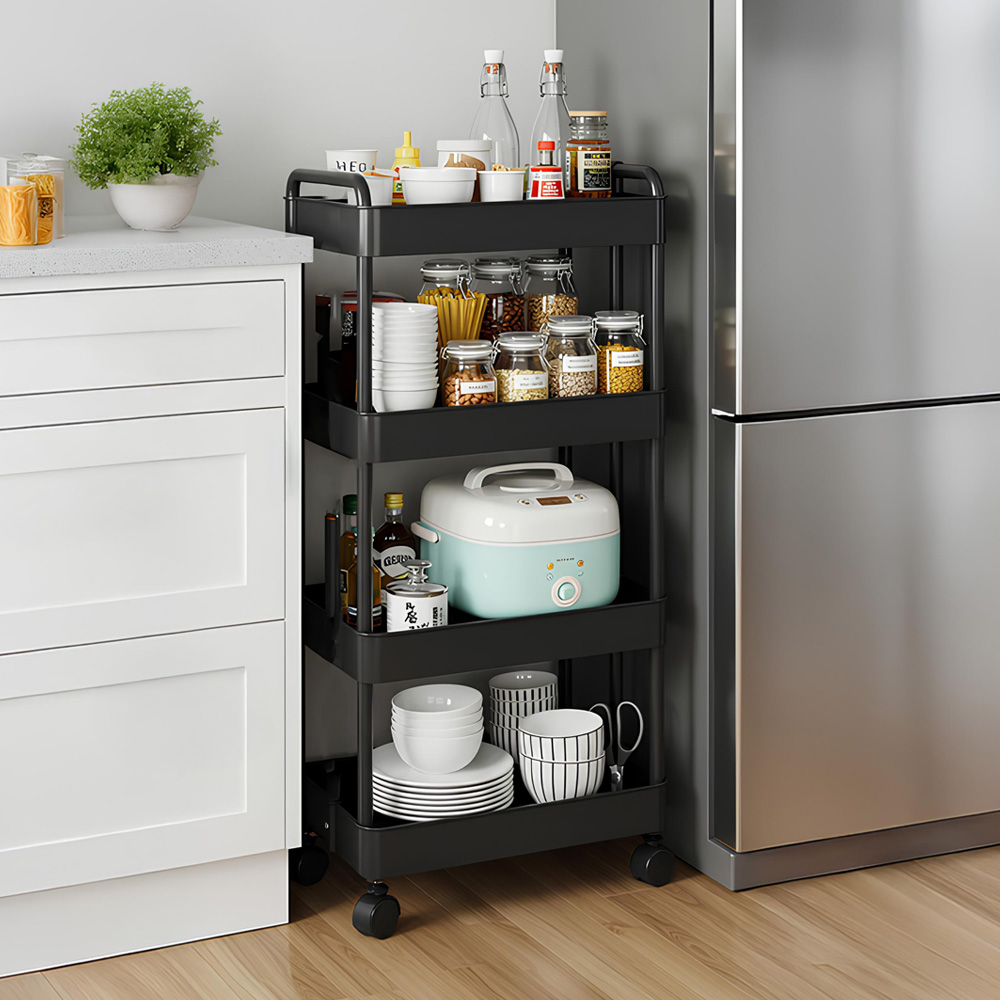 리네프 이동식 틈새 트롤리, 블랙, 4단 10,900원