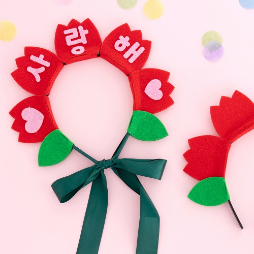 민화샵 카네이션 머리띠 만들기 사랑해요 감사해요 세트, 1개 2,100원