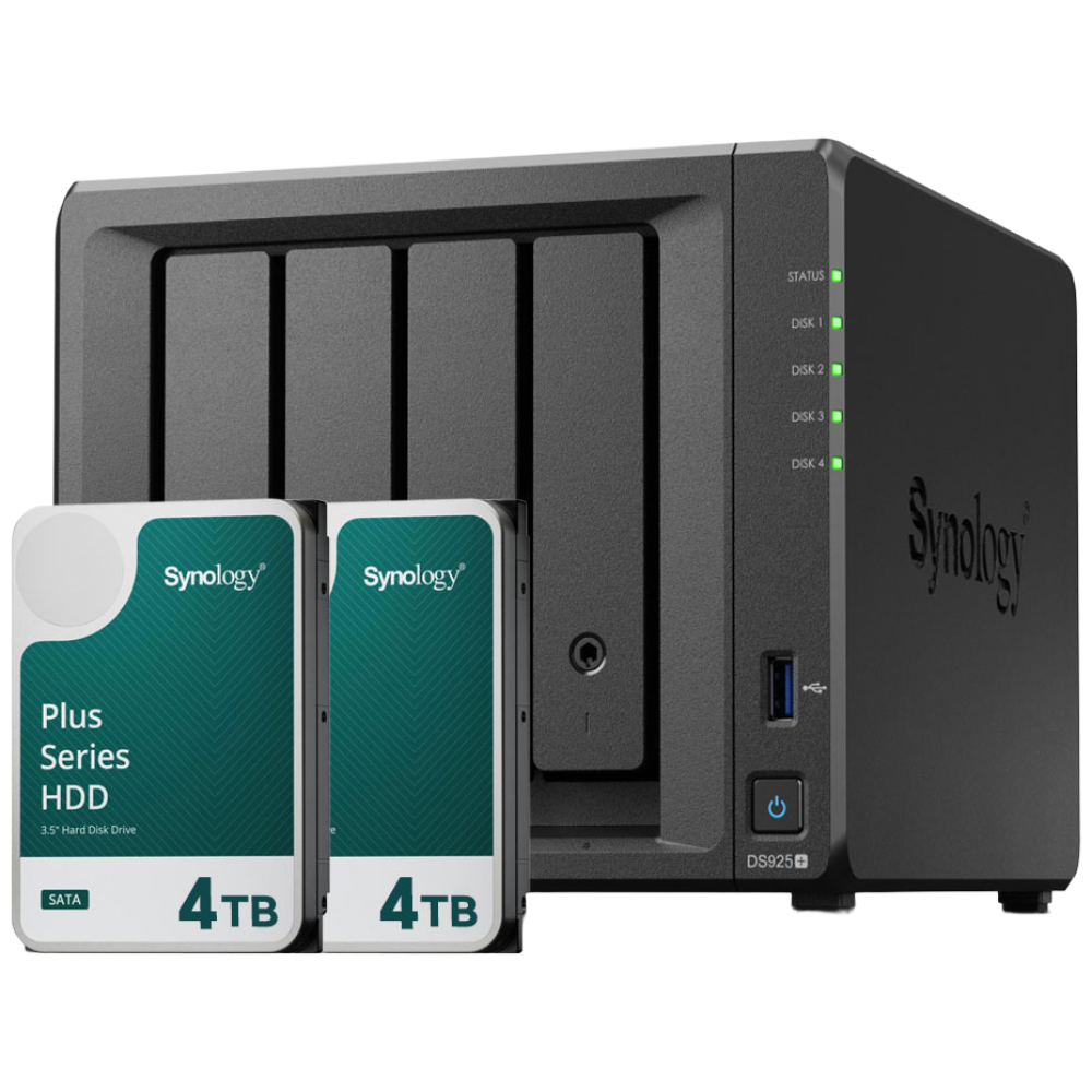 [ 시놀로지 공식총판 ] 시놀로지 나스 DS925+4bay [8TB]HAT3300-4TBX2EA 합본 기업용 NAS 1,600,000원