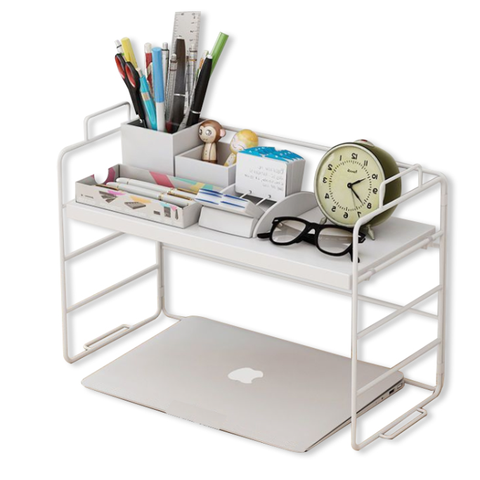 디모어 높이조절 책상정리 미니 공간 선반, 화이트, 2단 11,900원