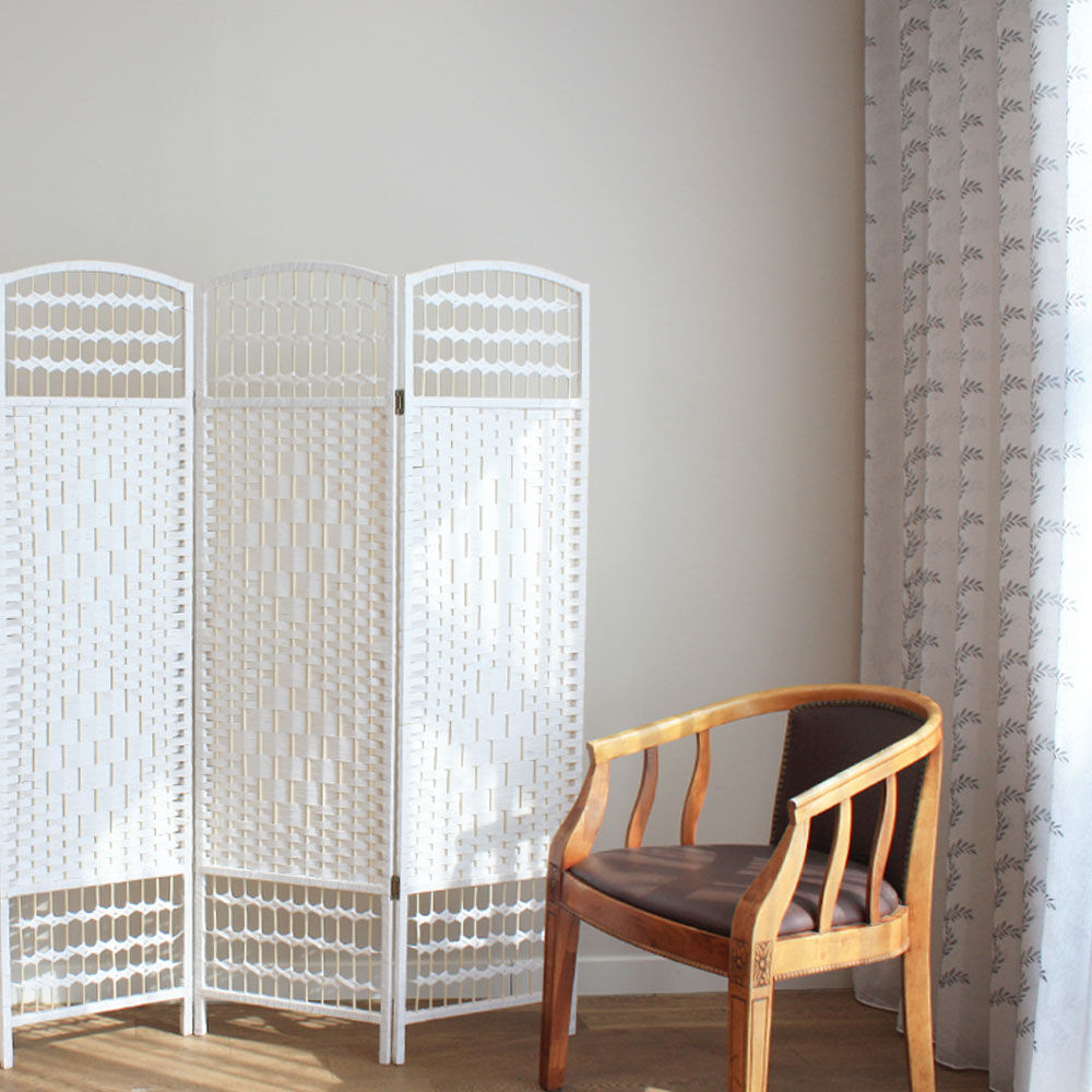 리빙엔터 단연결 자유롭게 가능 인테리어파티션 라탄파티션 칸막이 가리개 가림막 파티션 이동식파티션 식당가리개 가벽 병풍 업소용 사무용, 3단중형120x150cm화이트 49,900원