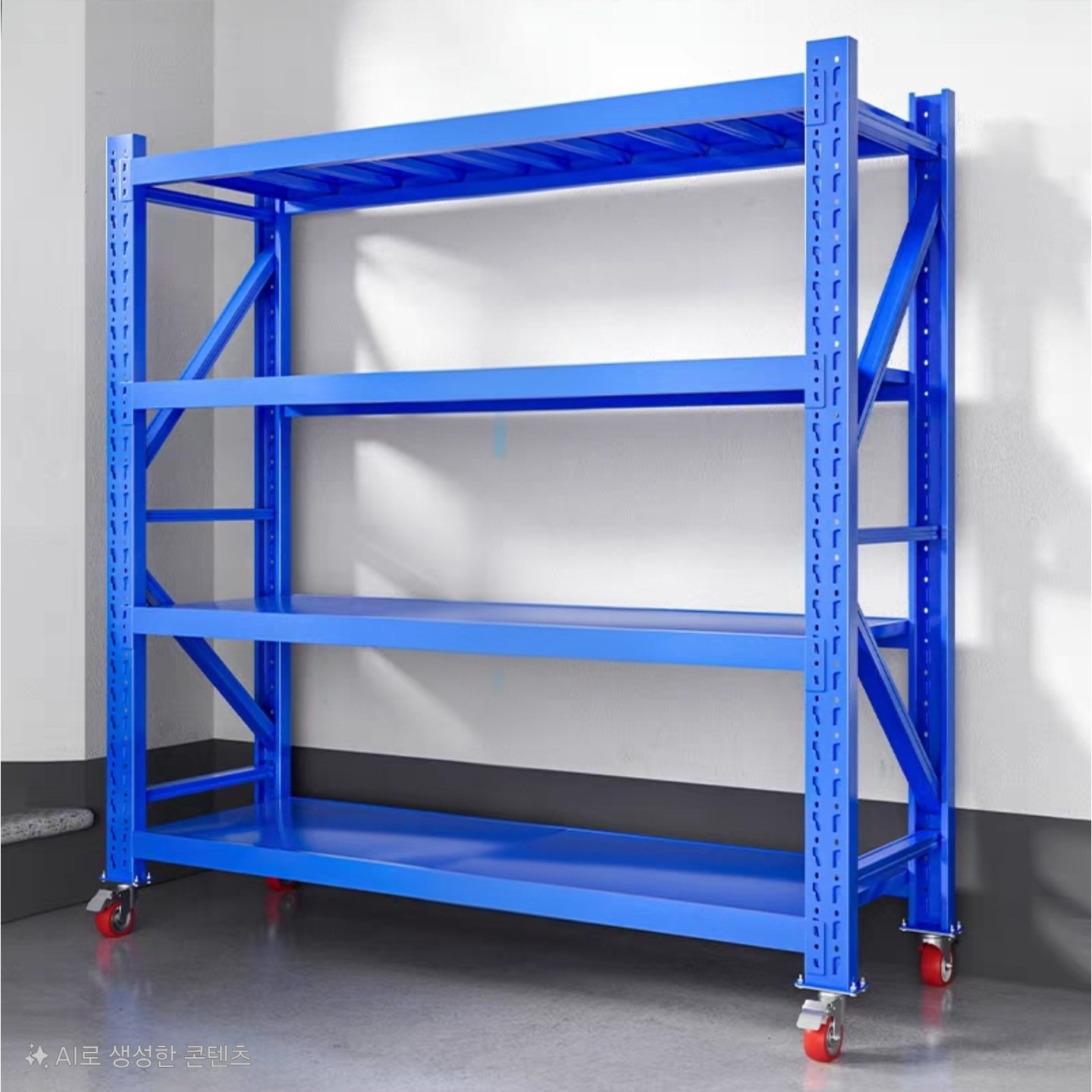 바퀴달린중량랙 단당하중 100KG 중량랙 철제 선반 앵글 창고 진열대하이랙 경량랙 중량랙 조립식앵글 철재앵글 물류창고 진열장 창고선반 메탈랙 수납선반 바퀴선반 바퀴 273,000원