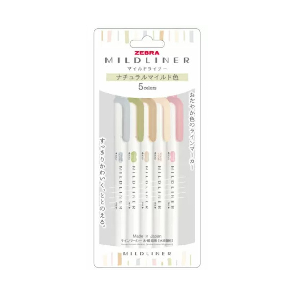 제브라 마일드라이너 형광펜 new 5색세트, 1개, 5색(NTC) 8,700원